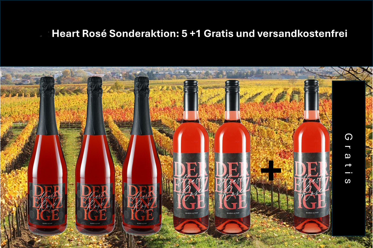 Angebot: DER EINZIGE Heart Rosé Aktion 5+1 Gratis und Versandkostenfrei